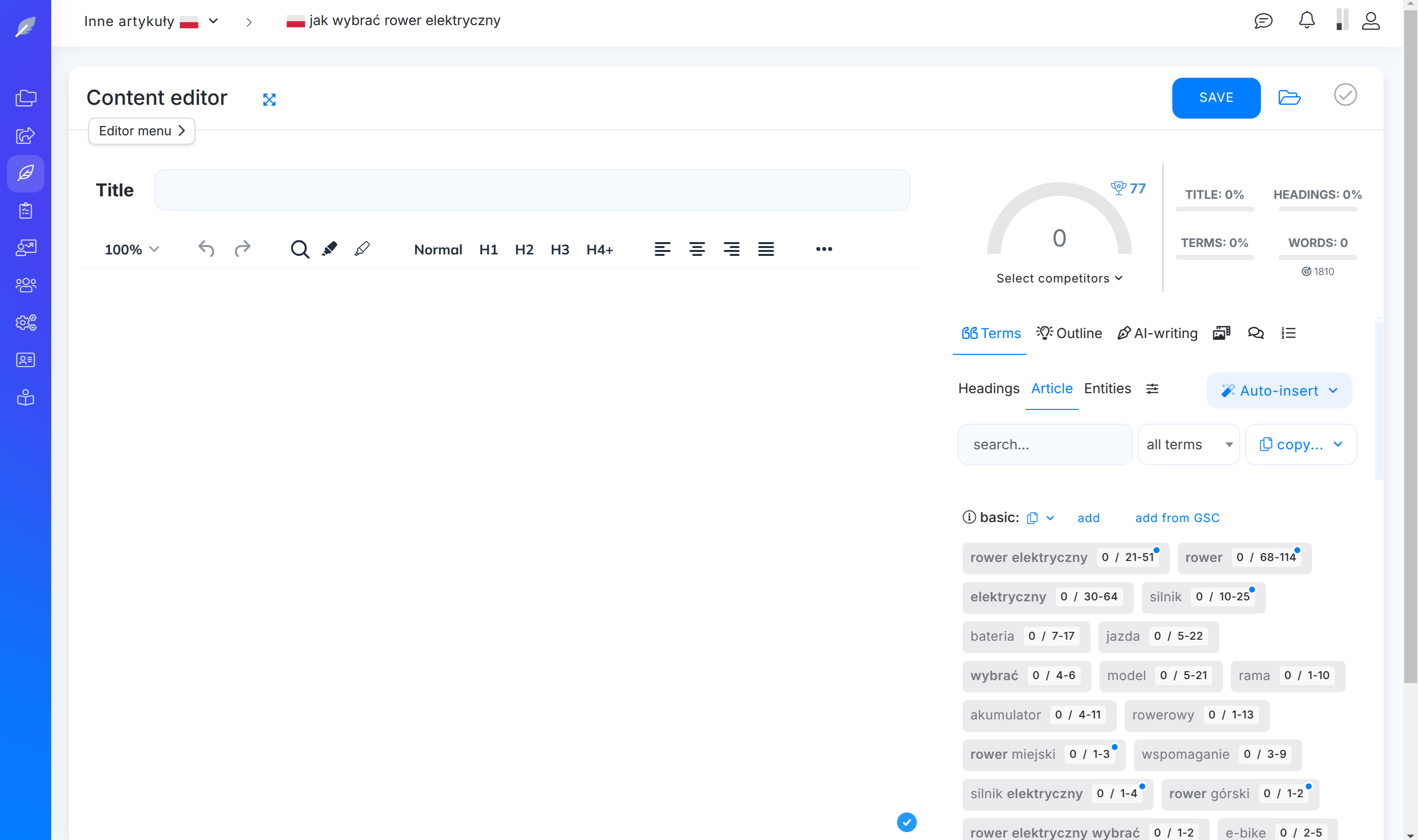 NeuronWriter - Content Editor
