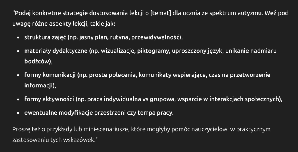 Prompt dla nauczyciela