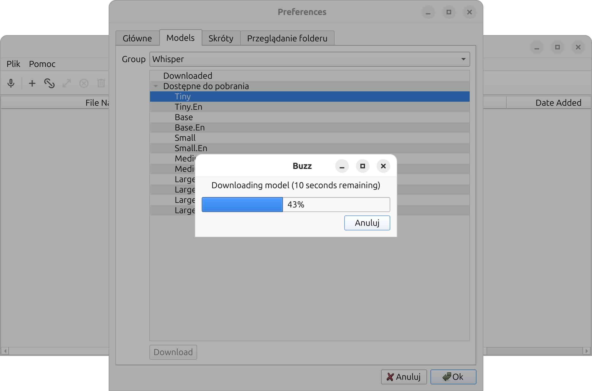 Pobieranie nowego modelu AI