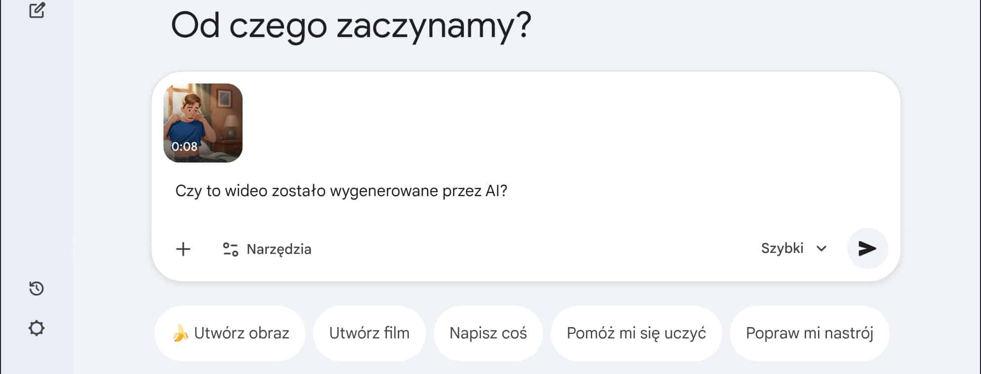 Detekcja video Ai w Gemini 1