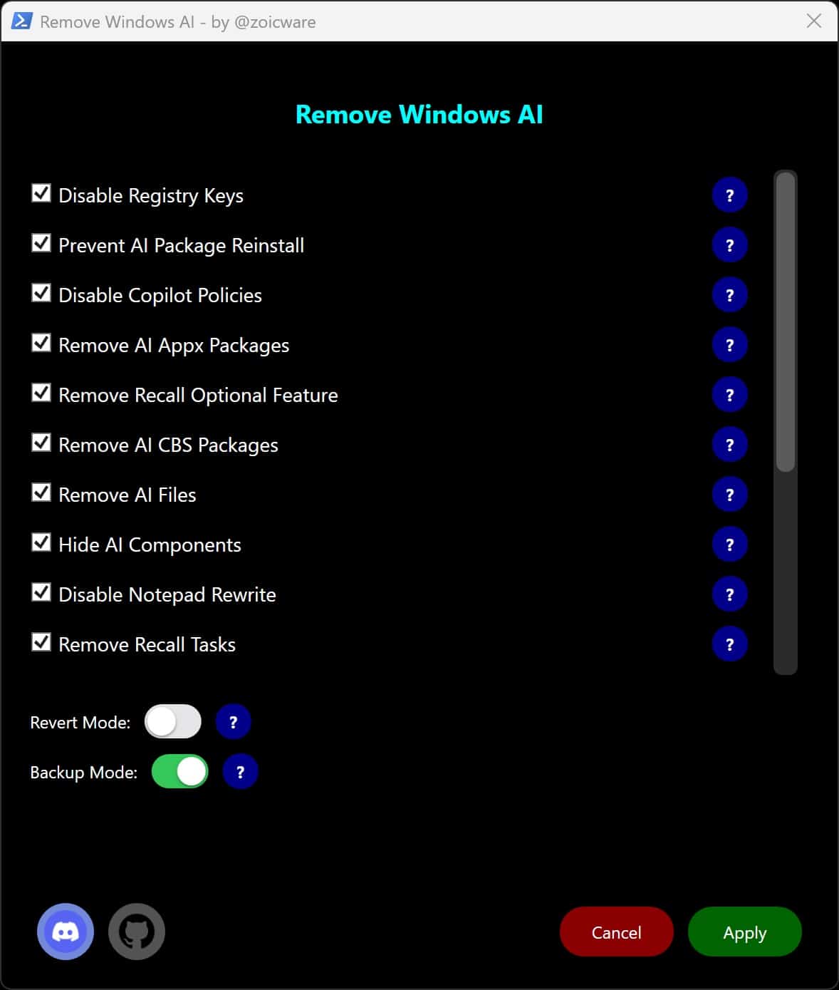Winslop remove Windows AI